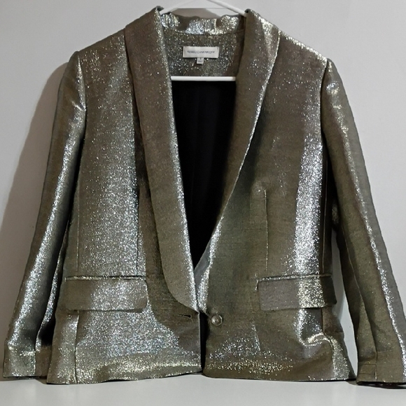 Rebecca Minkoff Shimmering Silver Blazer Size Small - Picture 2 of 8